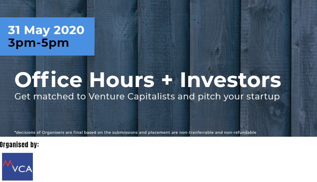 MVCA Workshop 31 May 2021 : Office hours with Investors